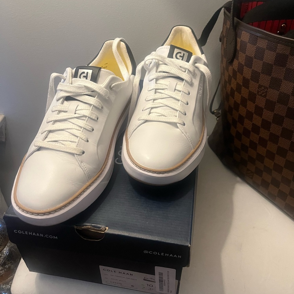 Cole Haan Men's White and Black Sneakers